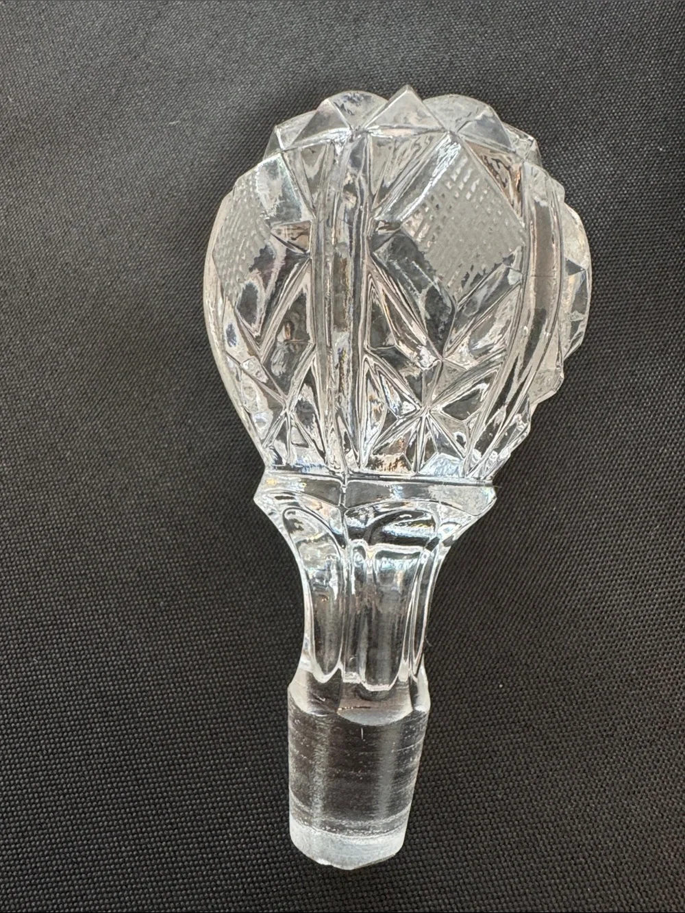 Vintage Cut Glass Crystal Decanter with Stopper - Clear